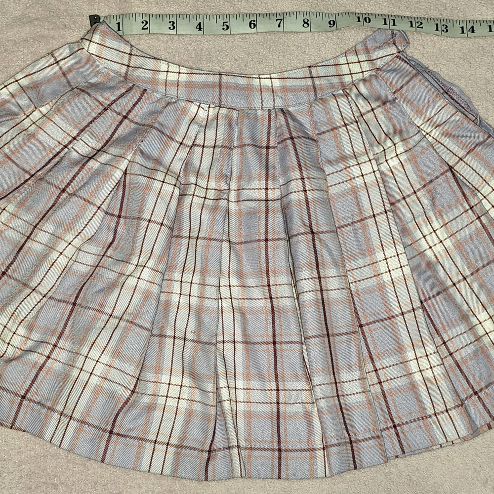 Pink And Purple Plaid Mini Skirt